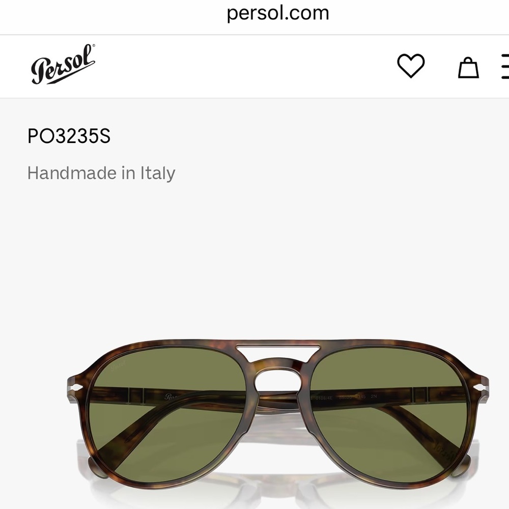 Persol Tortoise Shell Sunglasses with Green Lenses - Picture 5 of 5